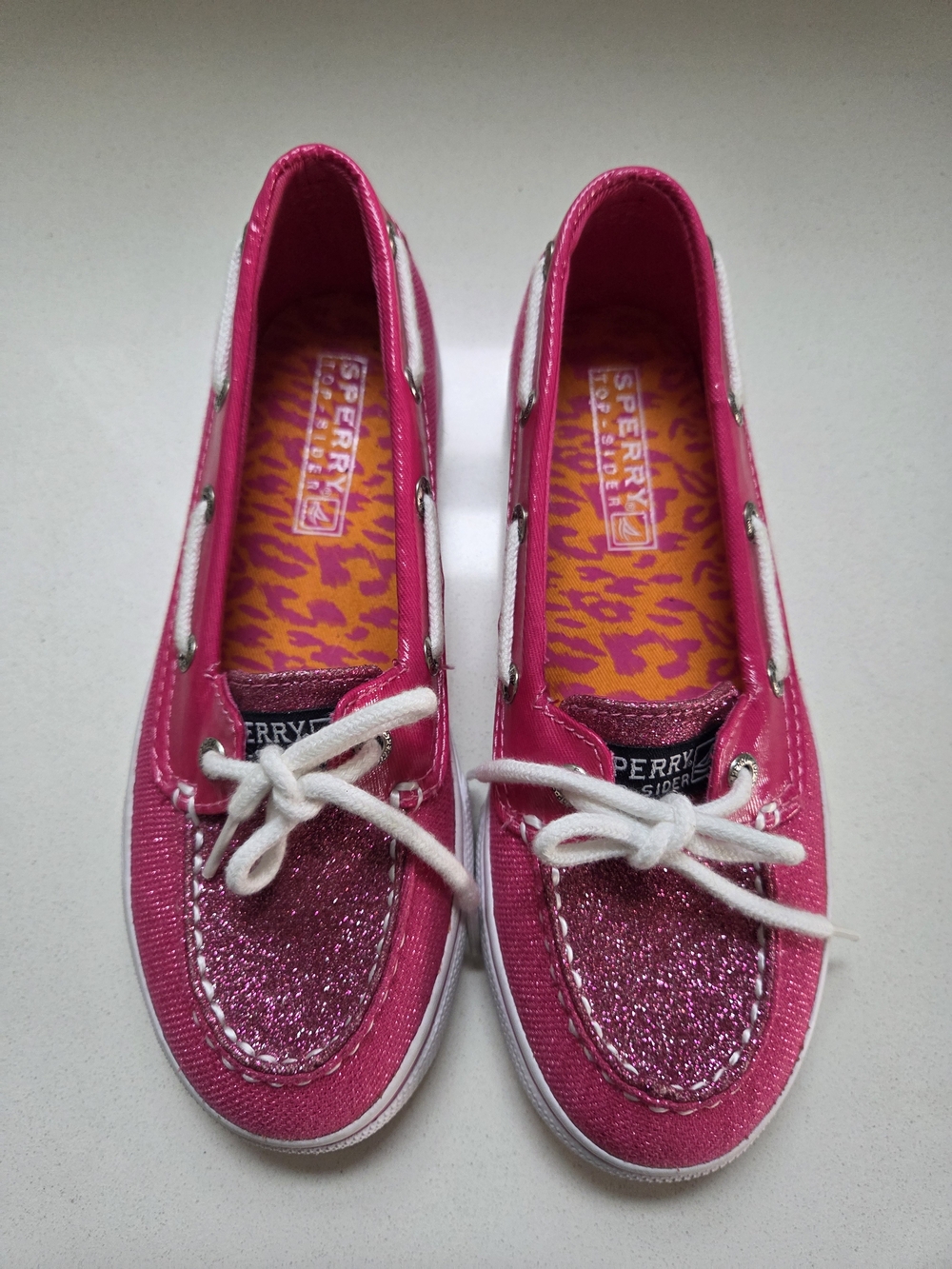 Sperry Kids Hot Pink Glitter Moccasins